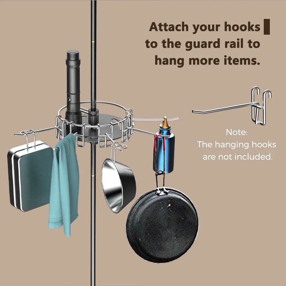 Collapsible Camping Lamp Pole Adjustable Heights Lightweight Aluminum Alloy Lantern Hanger N443113