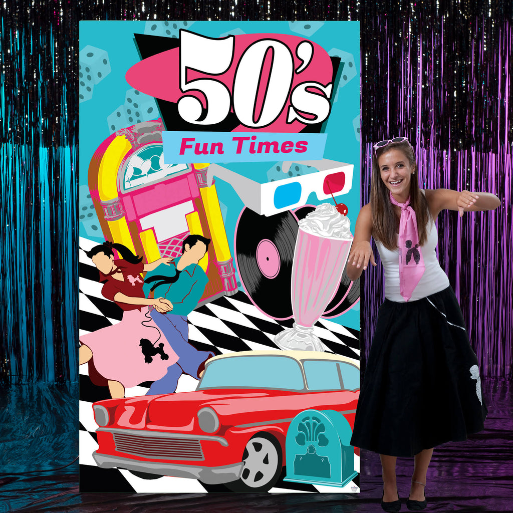 7 ft. Through The Decades 50s Background J3261