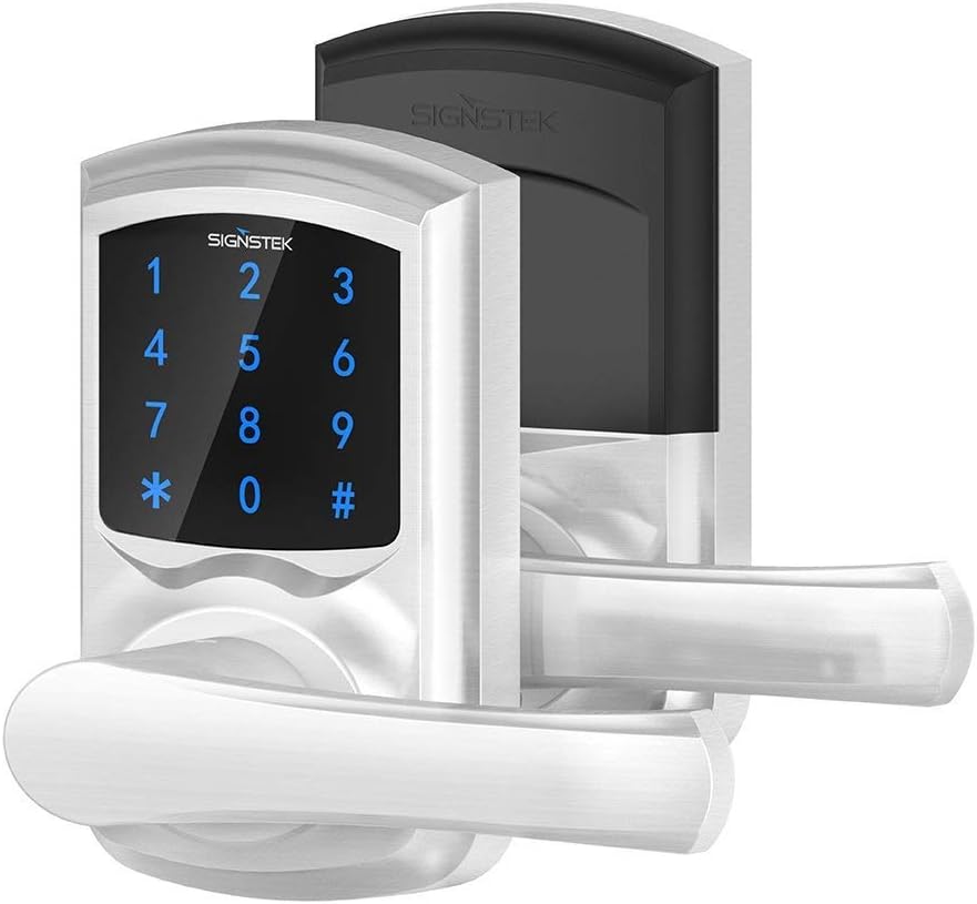 Digital Electronic Touchscreen Keypad Door Lock with Hidden Mechanical Key, Matte Black O80650