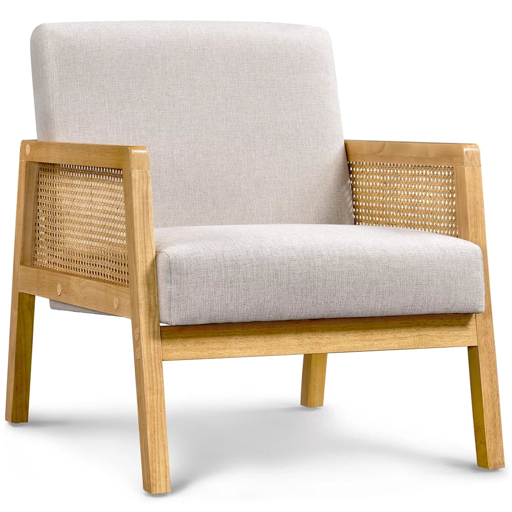 Beige Fabric Upholstered Accent Chair C7917