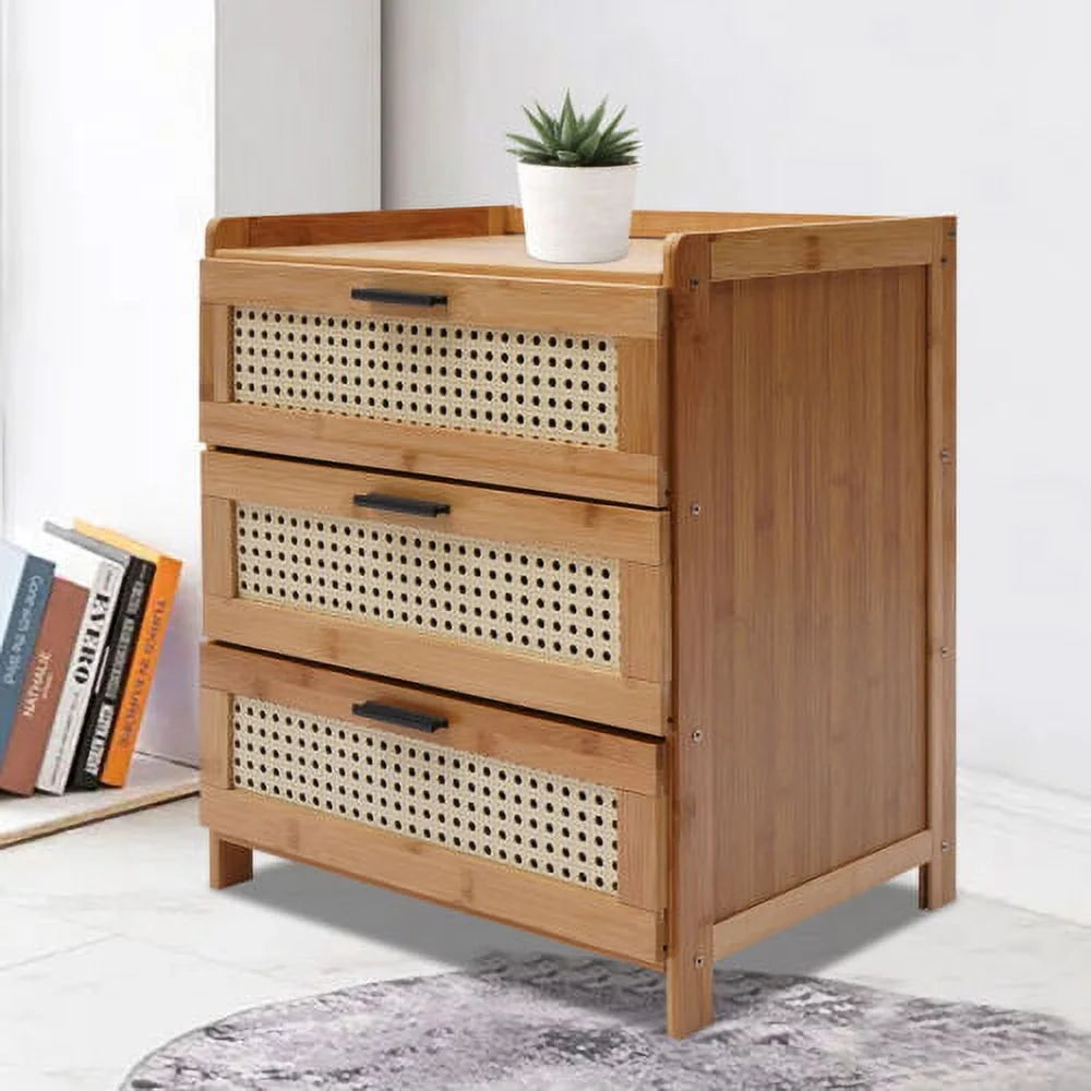 Bamboo Wood Nightstand W14716