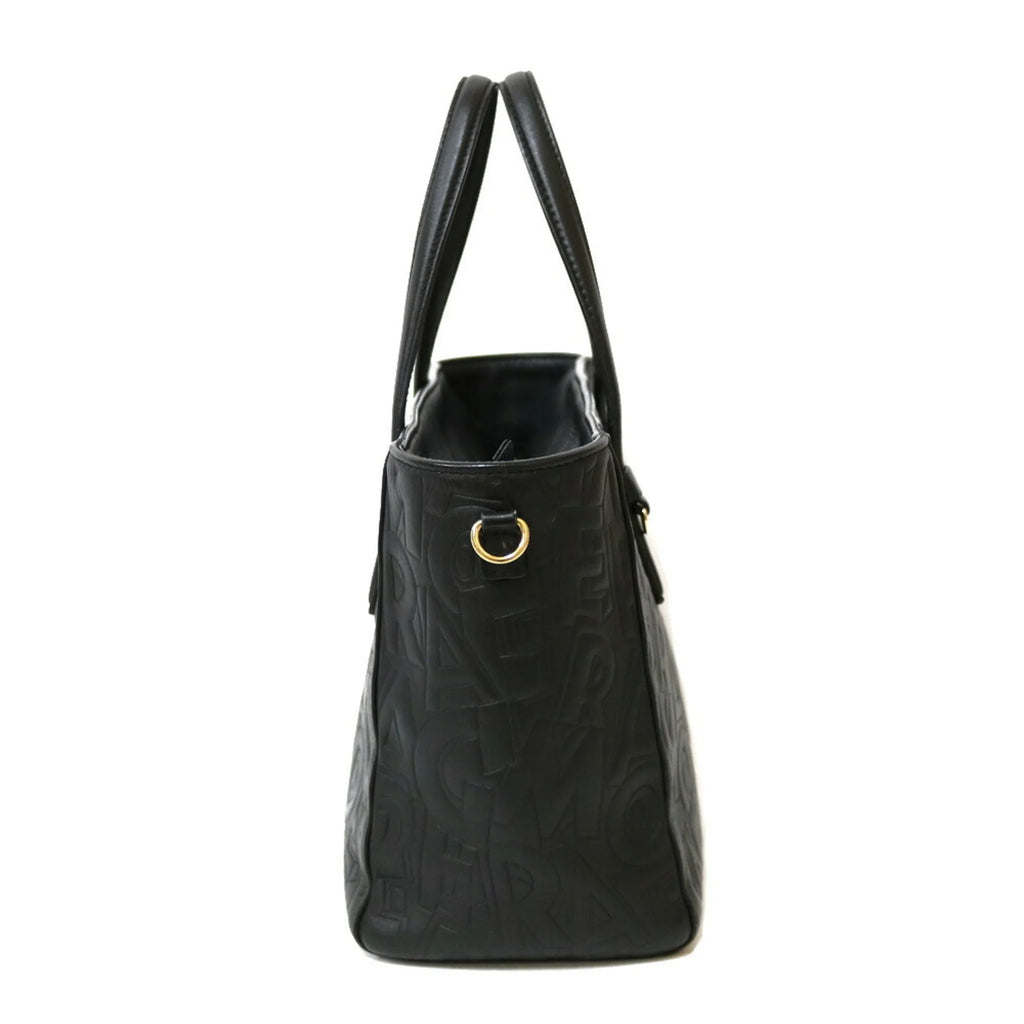 Pre-Owned Black Leather Handbag I698