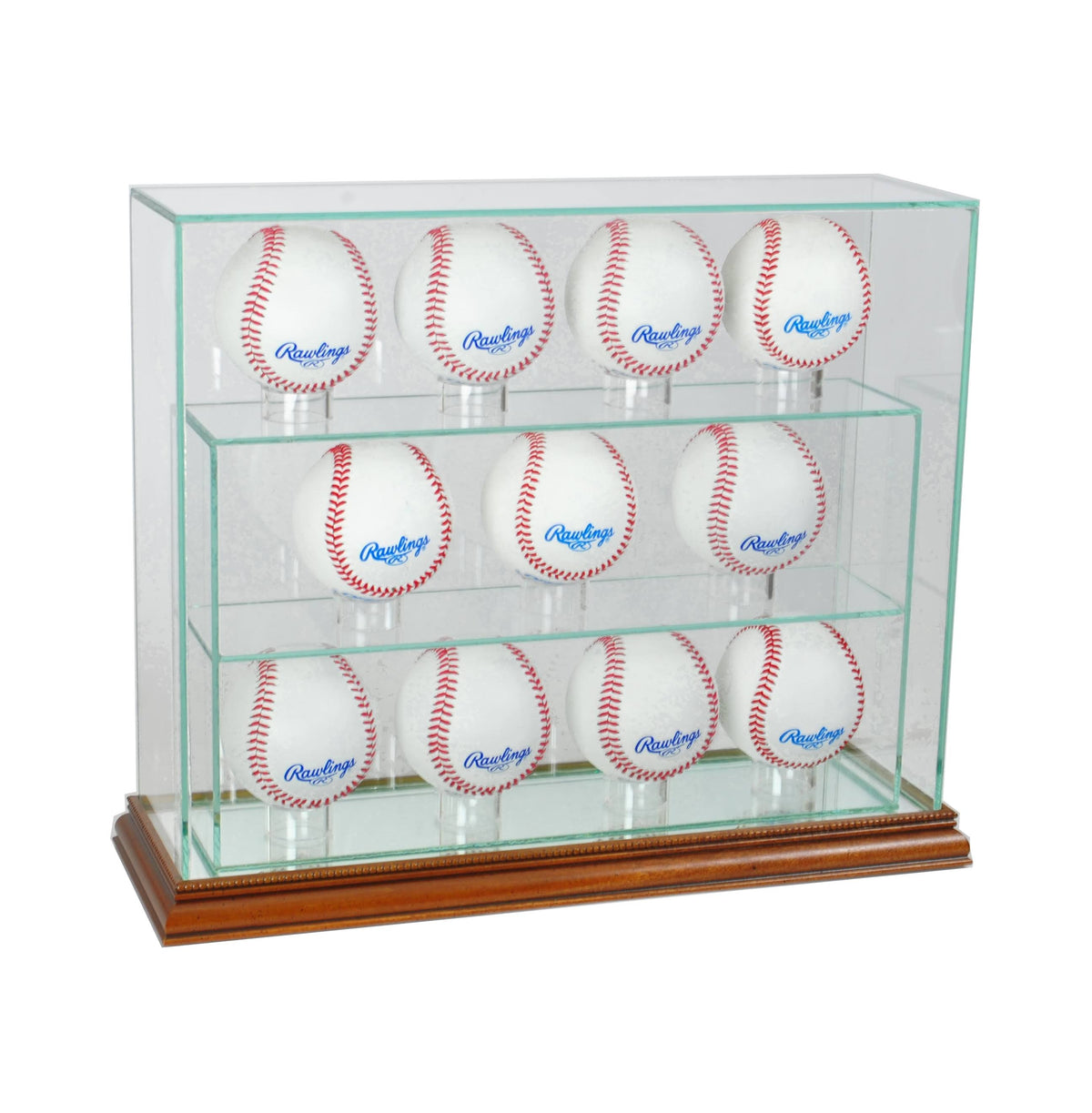 Walnut Baseball Upright Display Case T609697