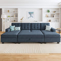 Light Grey Convertible Sectional Sleeper Sofa with Storage M72132