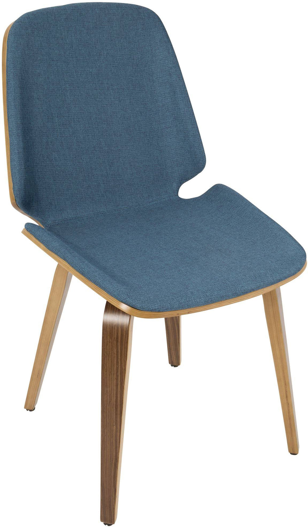 Blue Fabric Walnut Wood Chair (Set of 2) Y923