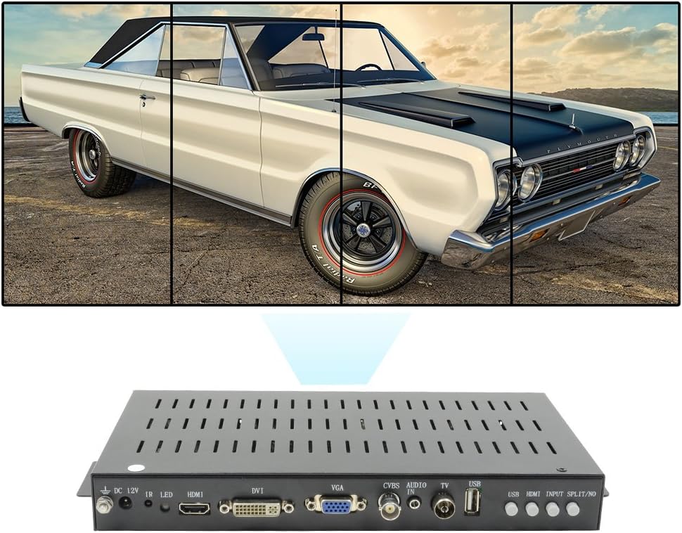 90 Degree Rotation Vertical Video Wall Controller 2x2 HDMI DVI VGA CVBS ATV USB Image Stitching Splicing Processor V21699