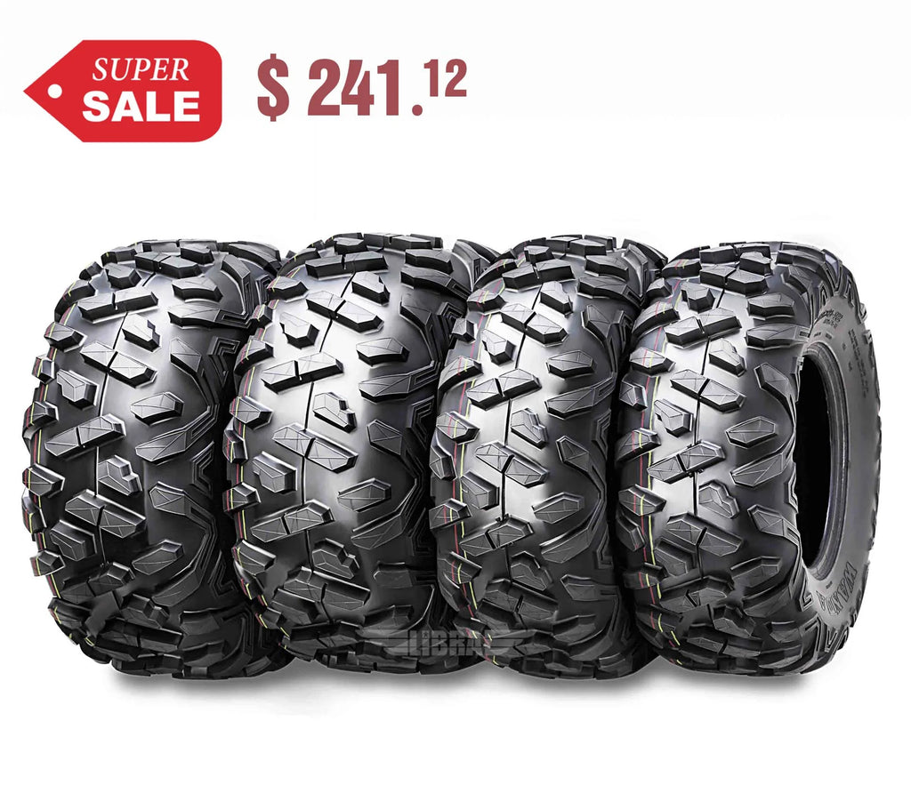 25x8-12 Front & 25x10-12 Rear 6PR ATV/UTV Tires Set 4 Z748