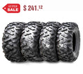 25x8-12 Front & 25x10-12 Rear 6PR ATV/UTV Tires Set 4 Z748