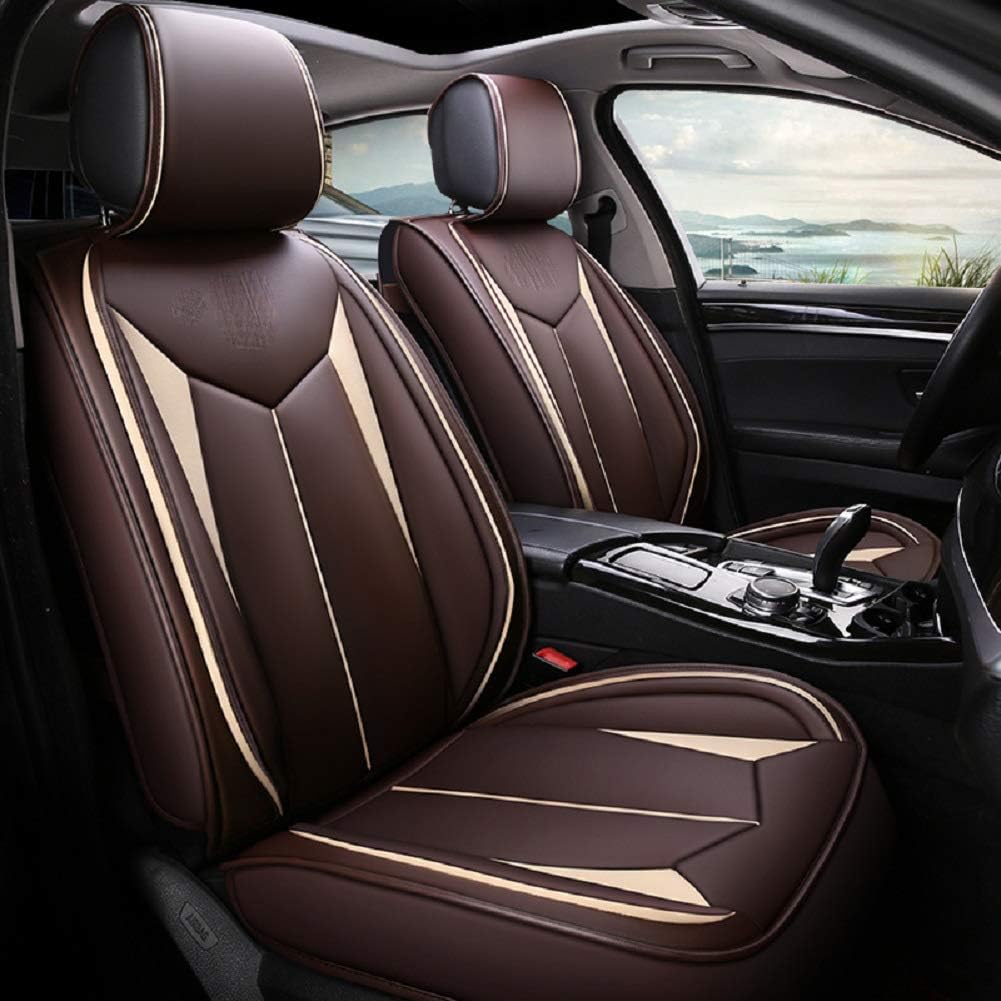 Leather Four Seasons Seat Cover 5 Seats Full Set Universal Fit Black-Blue T763964