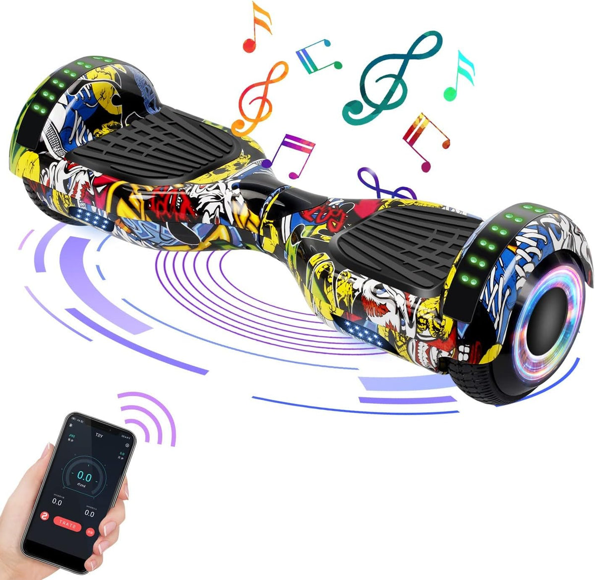 6.5inch Self Balancing Hoverboard with Bluetooth Speaker LED Lights U714273
