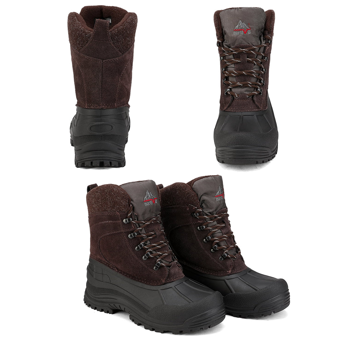 Brown Insulated Waterproof Snow Boots Work Boots N77221