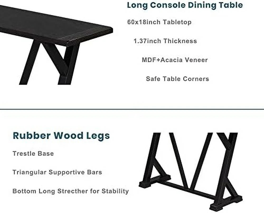 5-Piece Wood Dining Table Set with 4 Stools C857292