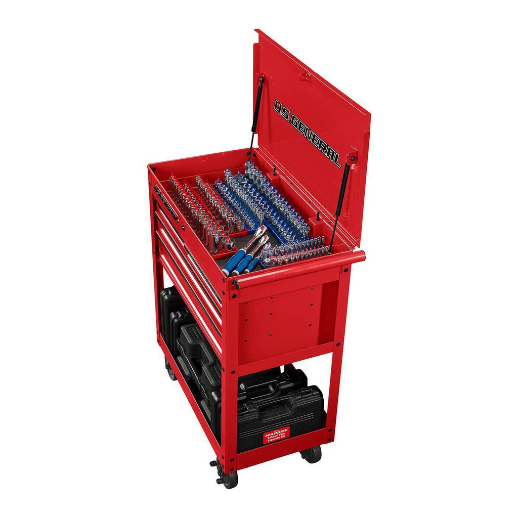 30 in. 4-Drawer Tech Cart, Red C34930