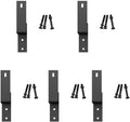 5 Pack Wall-Mount Matte Black Steel Bypass Bracket for Sliding Barn Door Hardware Y801