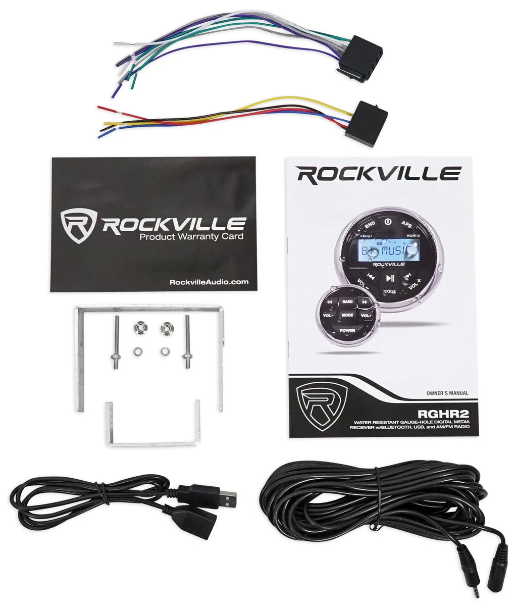 Marine Bluetooth USB Receiver with Remote and 6.5" Wakeboard Speakers E759
