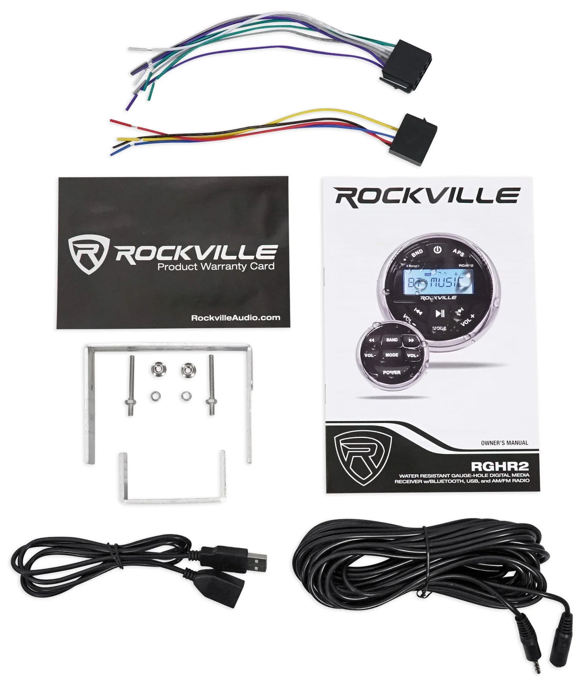 Marine Bluetooth USB Receiver with Remote and 6.5" Wakeboard Speakers E759