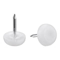 White 60pcs Plastic Furniture Feet Nail Glide Pads 12mm Dia T982