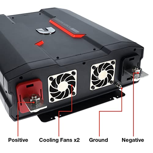5000 Watts Modified Sine Wave Truck Inverter 12 Volts to 110 Volts Four AC Outlets Two USB Ports N8128