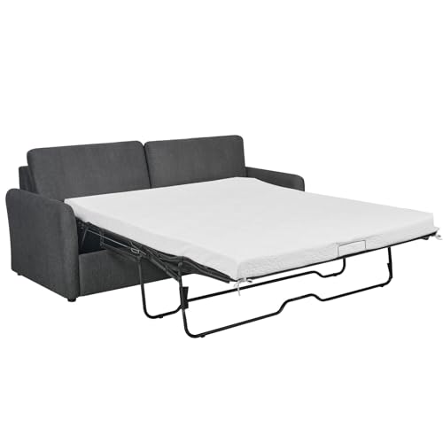86.6" Queen Sleeper Sofa with Pullout Bed in Dark Grey X527375