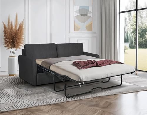 86.6" Queen Sleeper Sofa with Pullout Bed in Dark Grey X527375
