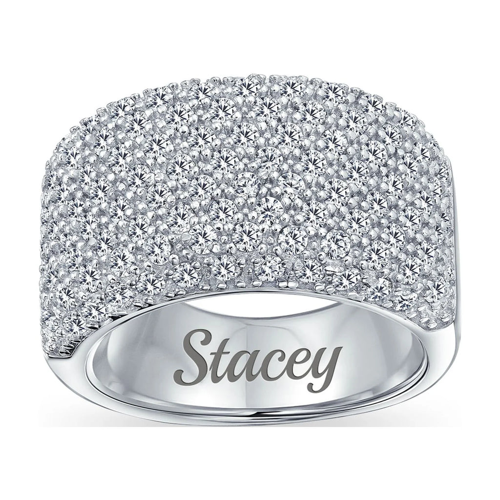 Wide Pave CZ Band Ring .925 Sterling Silver T6896