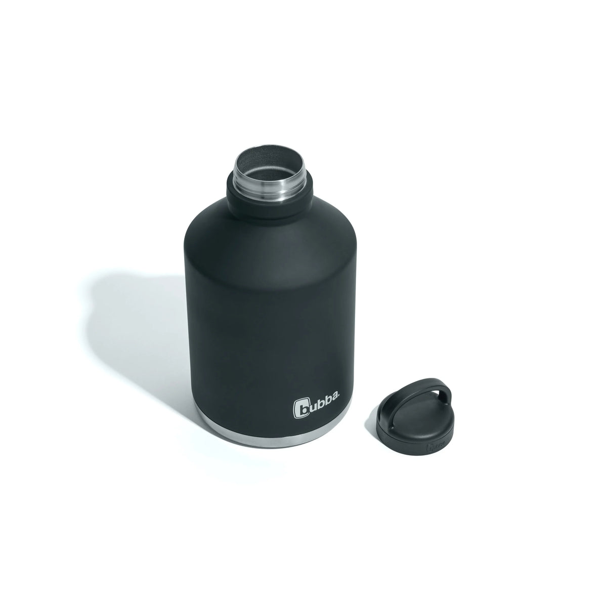 Stainless Steel Water Bottle with Wide Mouth Rubberized in Black, 84 fl. oz. O518