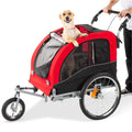 2-in-1 Dog Bike Trailer Pet Stroller Bicycle Carrier N24159