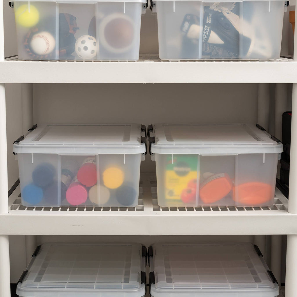 Clear 30 Quart Weathertight Storage Box, 6 Pack L689389