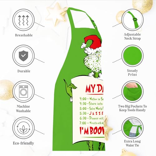 Christmas Baking Apron with 2 Pockets C977