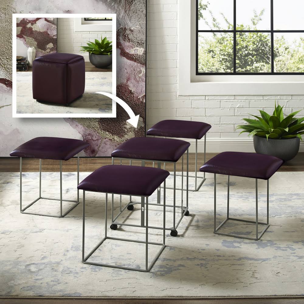 5-in-1 Ottoman with Caster Legs U9057