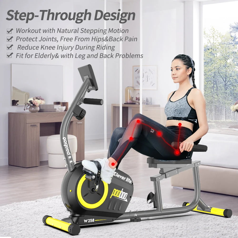 Recumbent Exercise Bike Belt Drive Indoor Cycling Bike X80036