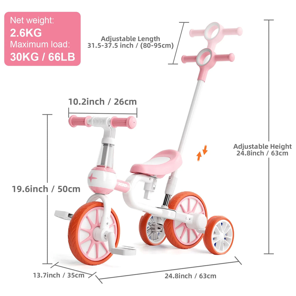 7 in 1 Toddler Tricycle with Removable Pedals D666337