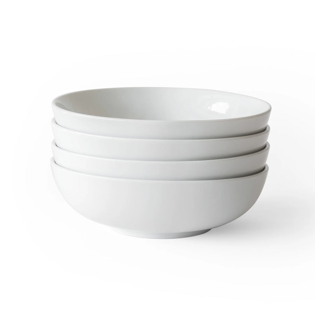 Porcelain Round Pasta Serve Bowls, Set of 4 F273