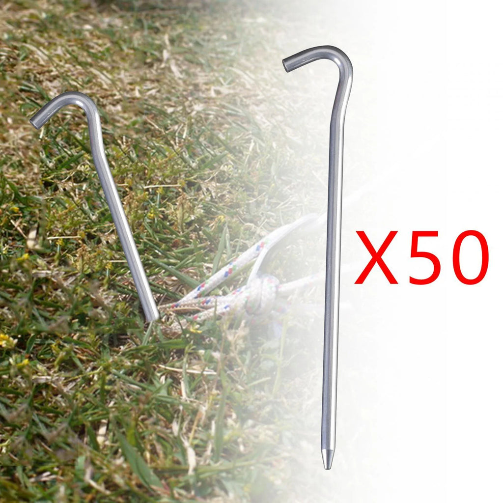 50 Pack 7inch Aluminum Tent Pegs for Camping E354205