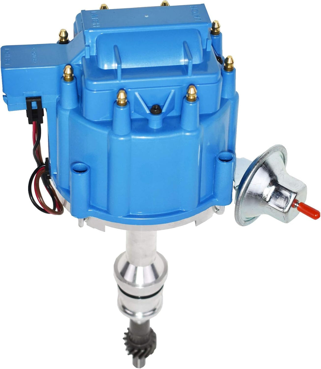 Blue Cap HEI Distributor Kit with Spark Plug Wires and Pigtail Harness K457