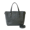Pre-Owned Black Leather Handbag I698