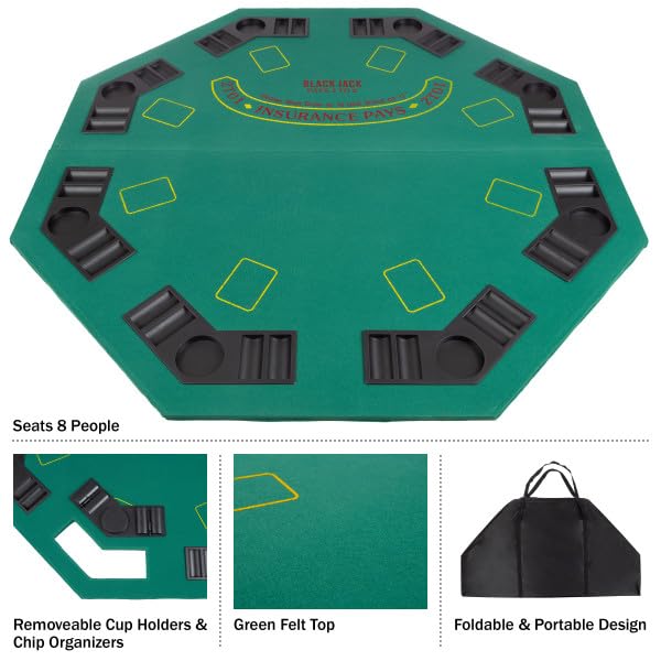Poker & Blackjack Table Top with Case I711022