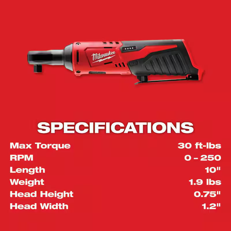 12V Lithium-Ion 3/8 in. Cordless Ratchet with 2.0 Ah Starter Kit L3313