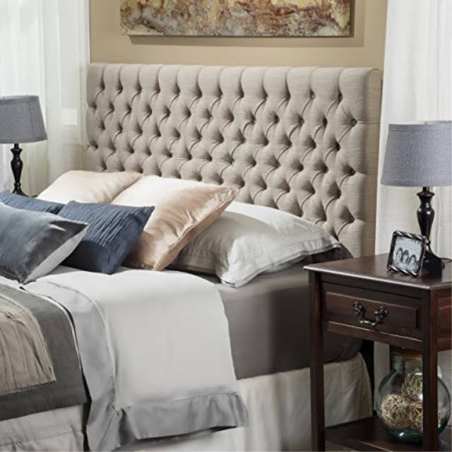 Tufted Fabric Headboard, Queen/Full, Sand P195992