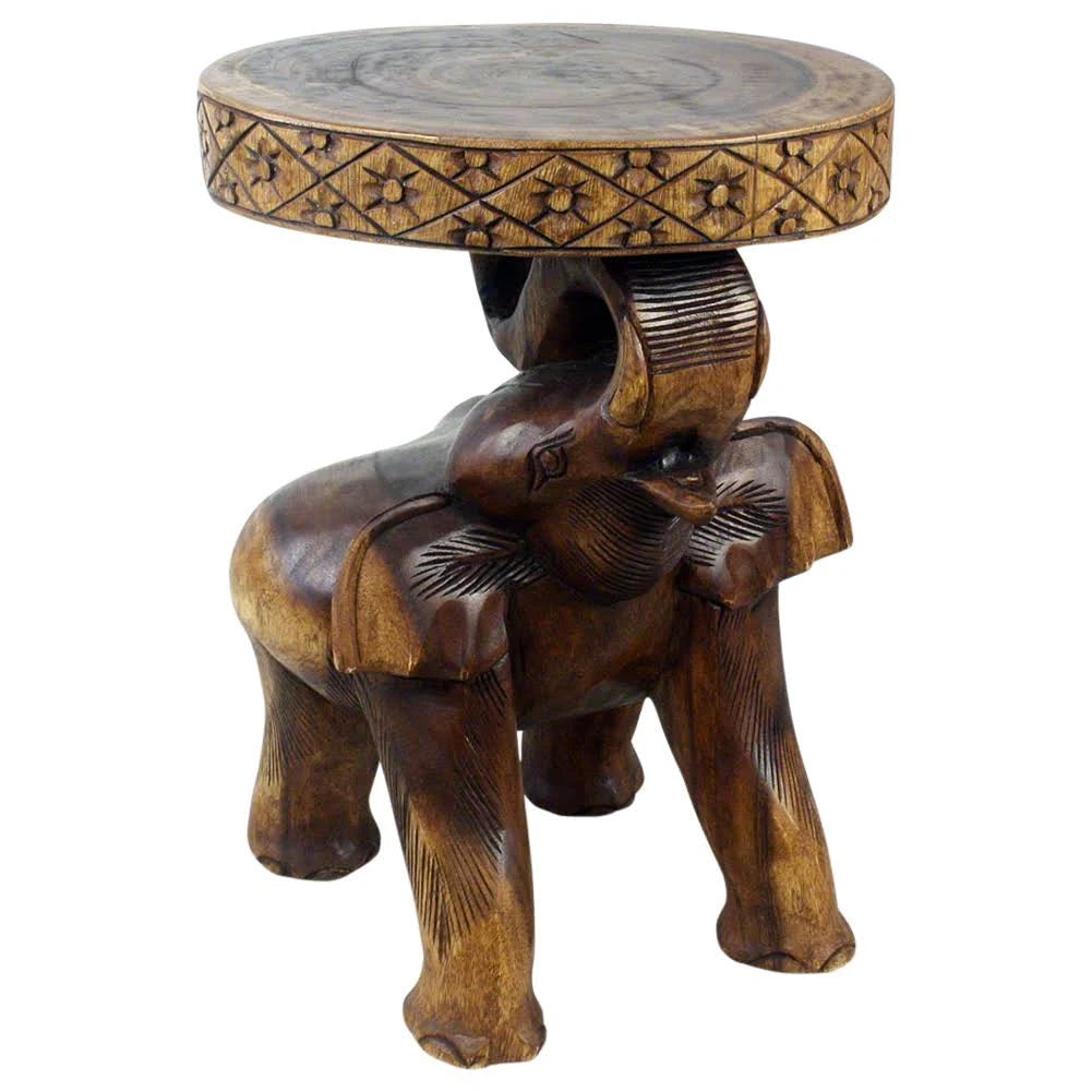 Walnut Oil Wood Elephant Stool E896197