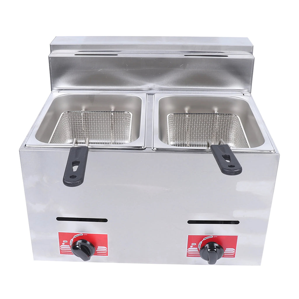Electric Deep Fryer, 2*6L Double Stainless Steel with 2 Basket P667