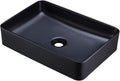 20 Inch Rectangular Matte Black Vessel Sink P9326