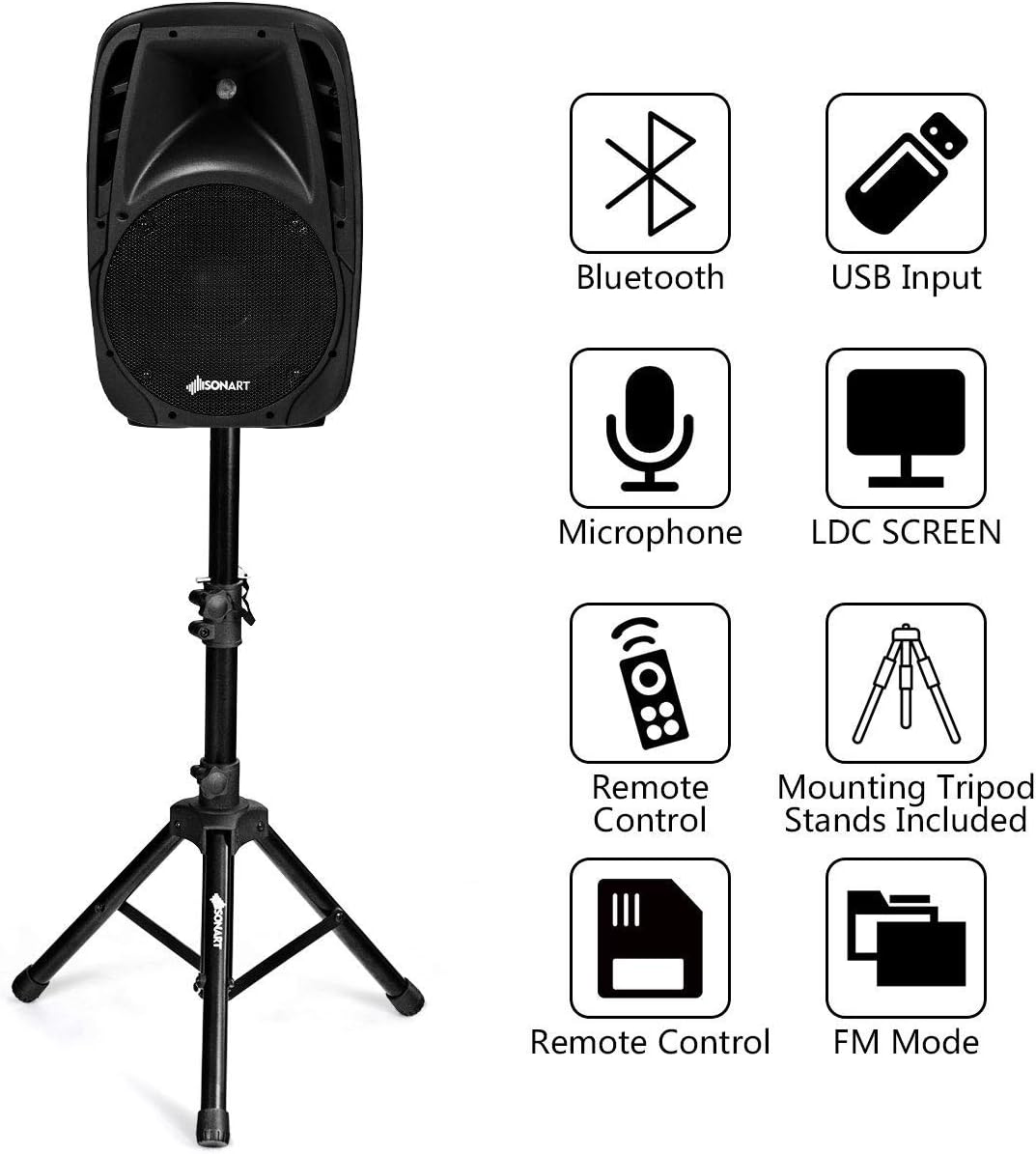 1600W 2-Way Powered PA Speaker System R856508