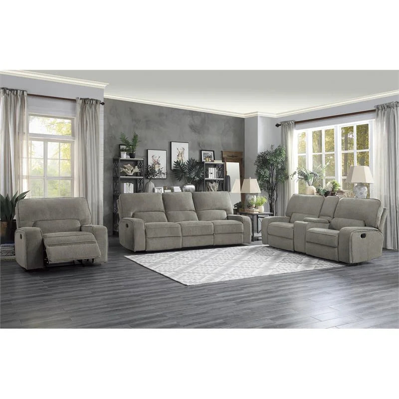 Brown Chenille Double Reclining Sofa X2643