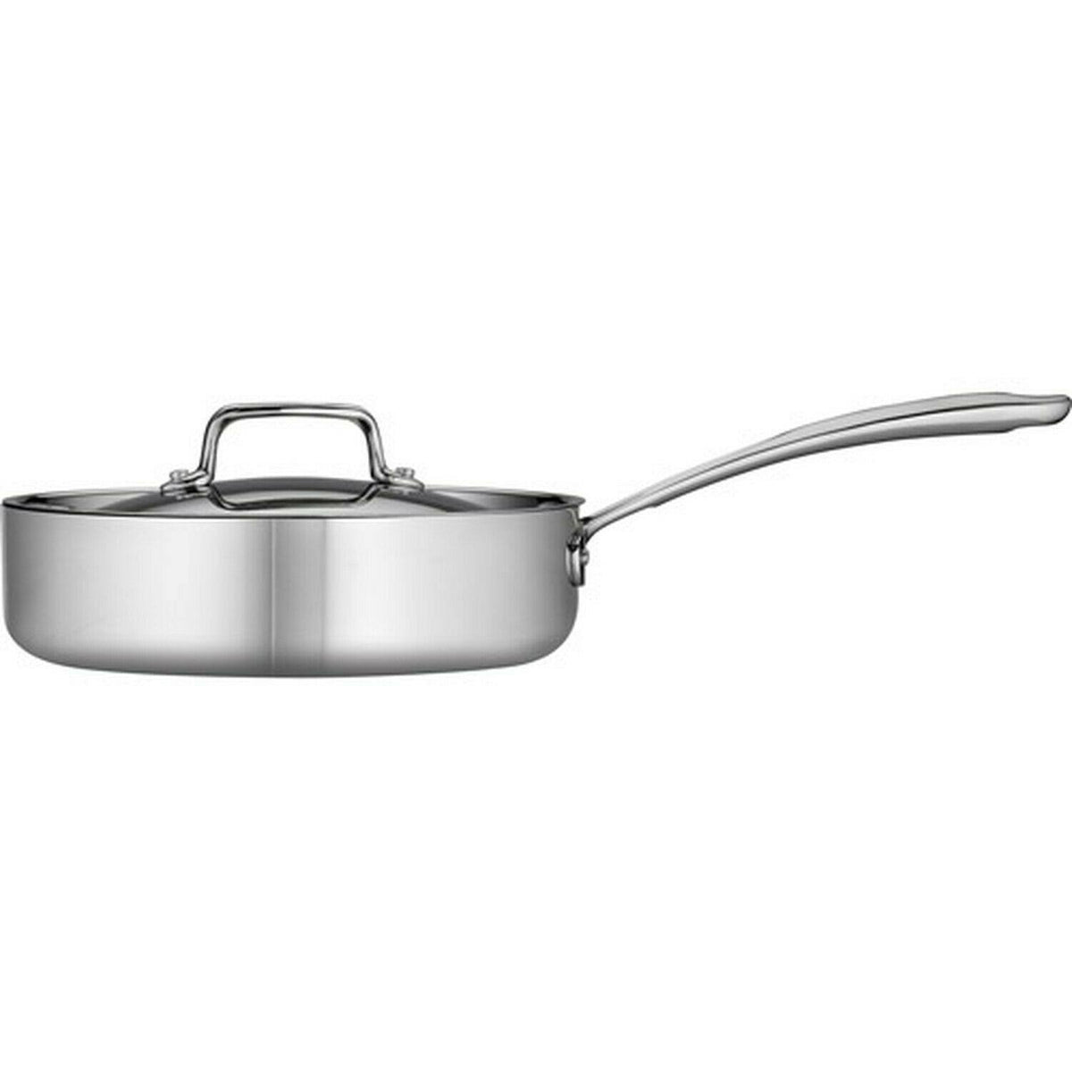Tri-Ply Clad Stainless Steel Deep Saute Pan with Lid, 3 qt B48688
