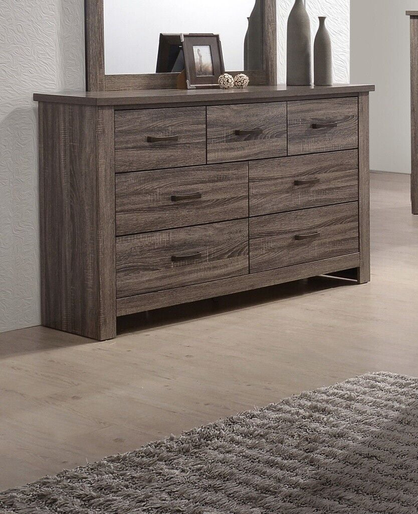 Eastern King Size 4pc Wooden Bedroom Set with Dresser Mirror Nightstand T640388