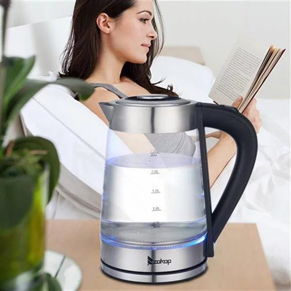 1500W 2.5L Blue Glass Electric Kettle M216645
