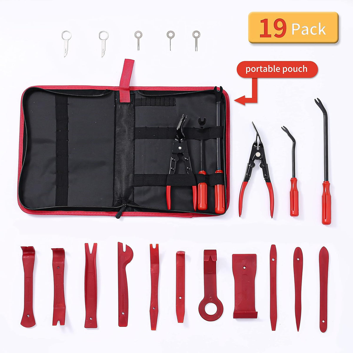 19 Pc Auto Trim Removal Tool Kit with Storage Bag U788037