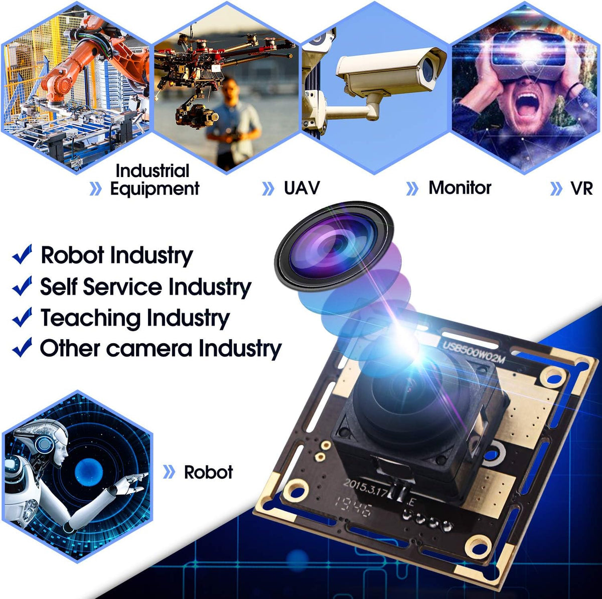 5 Megapixel USB Camera Module with 170 Degree Fisheye Lens G173