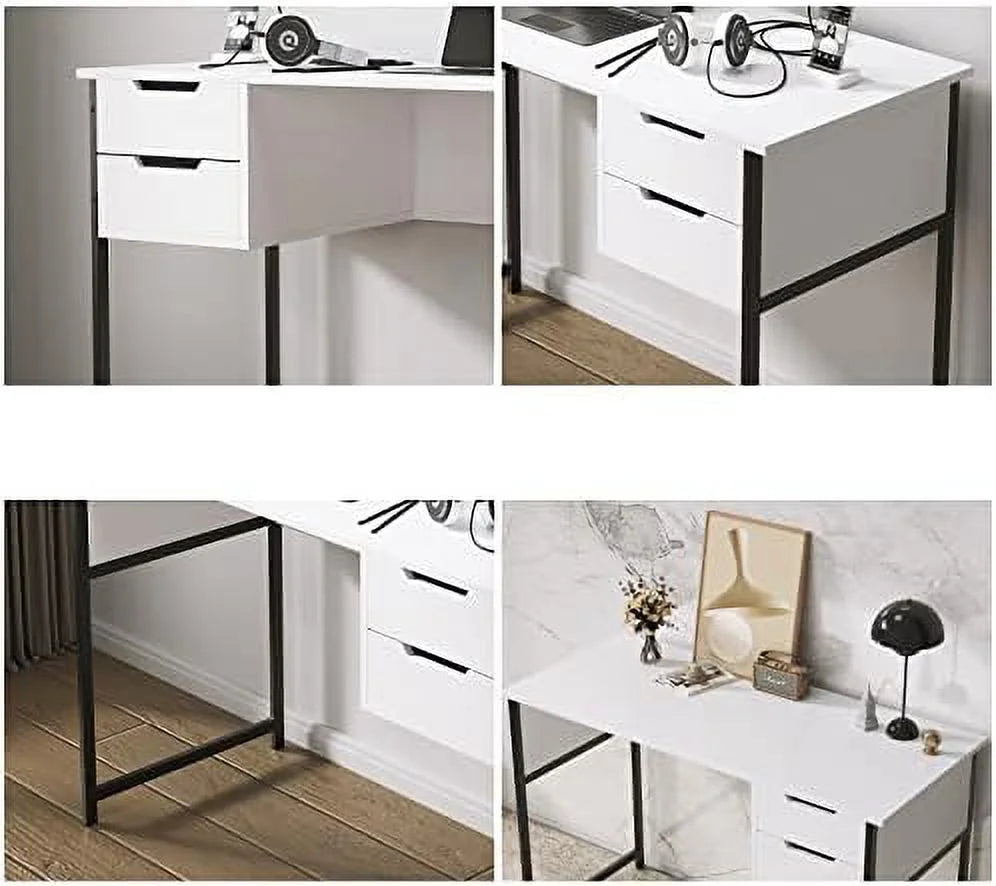 Small Computer Desk with Drawer 39.4 Inch Writing Desk G13893